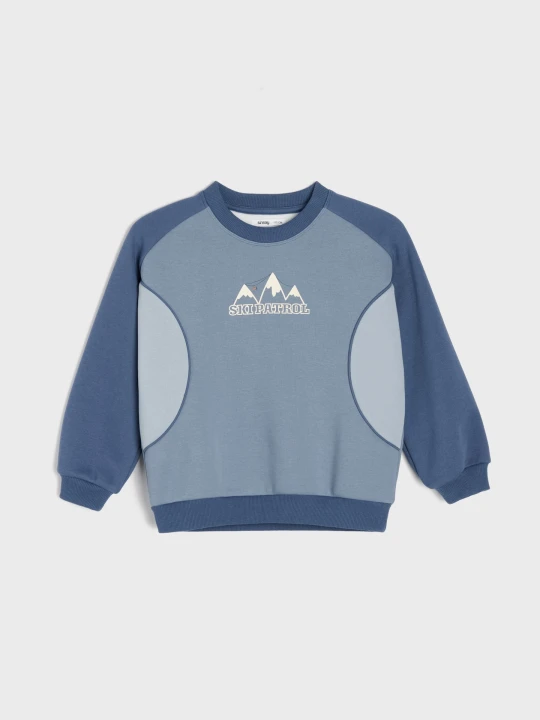 Zdjęcie produktu Sinsay - Bluza crewneck loose z dekoracyjnymi cięciami i kontrastową lamówką - szary