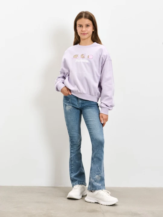 Zdjęcie produktu Sinsay - Bluza crewneck Pusheen the Cat - fioletowy