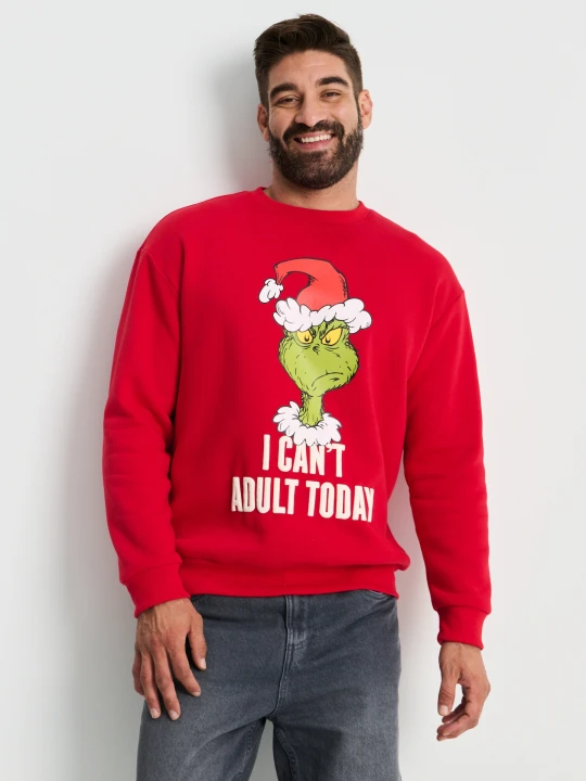 Zdjęcie produktu Sinsay - Bluza crewneck regular Grinch - czerwony