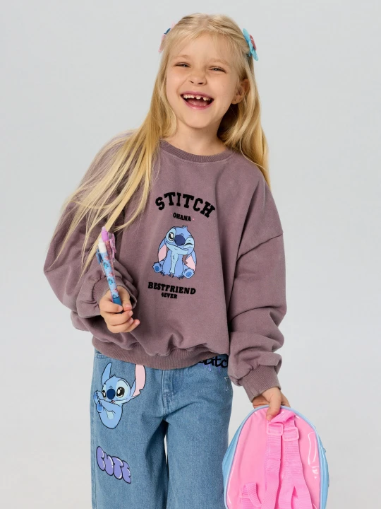 Zdjęcie produktu Sinsay - Bluza crewneck Stitch - fioletowy