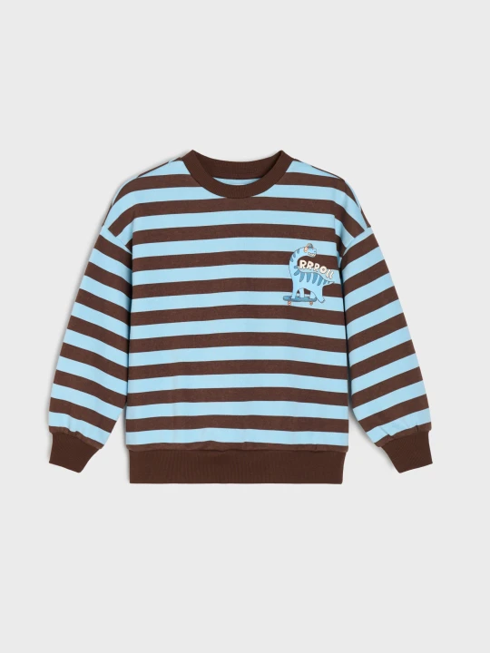 Zdjęcie produktu Sinsay - Bluza crewneck w paski z motywem dinozaura - wielobarwny