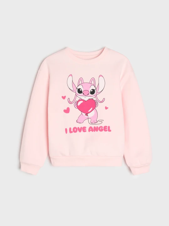 Zdjęcie produktu Sinsay - Bluza crewneck z bawełną Stitch - różowy