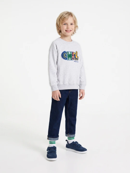 Zdjęcie produktu Sinsay - Bluza crewneck z haftem - szary