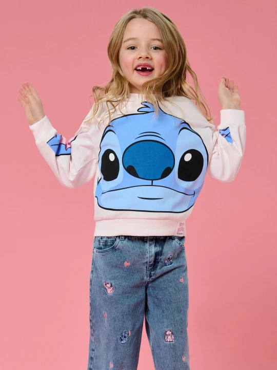 Zdjęcie produktu Sinsay - Bluza crewneck z nadrukiem Lilo & Stitch - różowy
