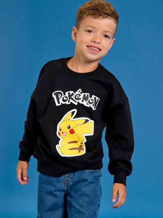 Zdjęcie produktu Sinsay - Bluza crewneck z nadrukiem Pokémon - czarny
