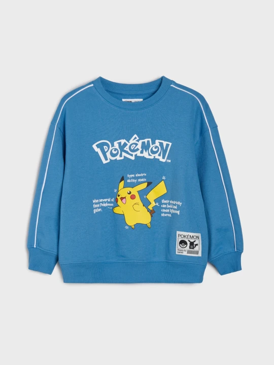 Zdjęcie produktu Sinsay - Bluza crewneck z nadrukiem Pokémon - niebieski