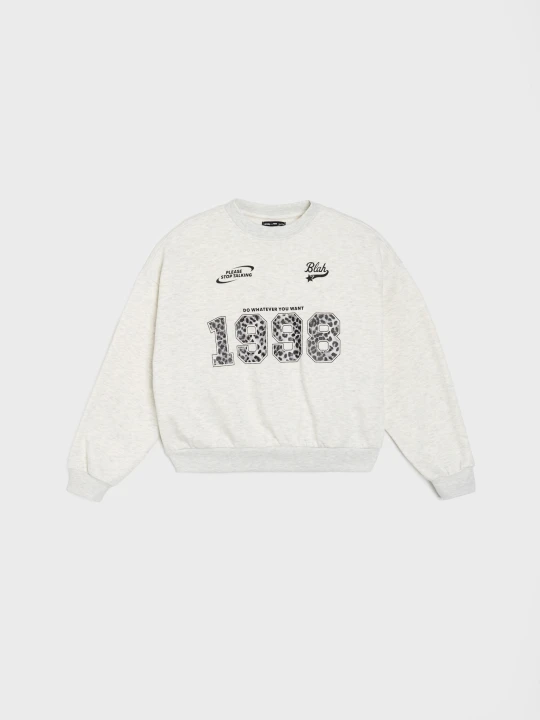 Zdjęcie produktu Sinsay - Bluza crewneck z nadrukiem - szary
