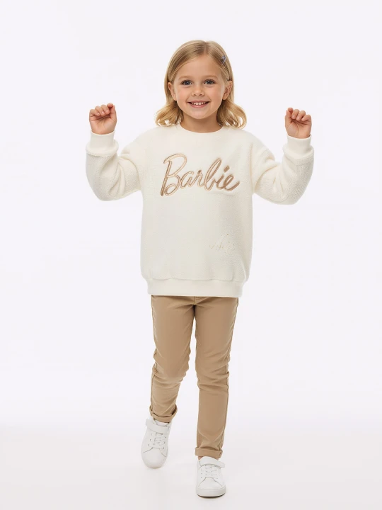 Zdjęcie produktu Sinsay - Bluza crewneck z napisem Barbie - kremowy