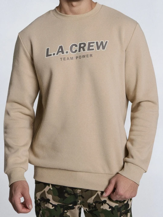 Zdjęcie produktu Sinsay - Bluza crewneck z napisem - beżowy