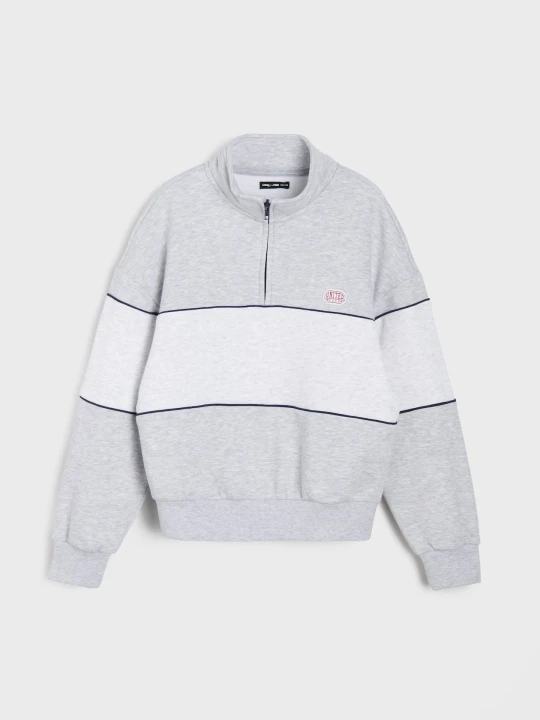 Zdjęcie produktu Sinsay - Bluza dresowa half-zip ze stójką - wielobarwny