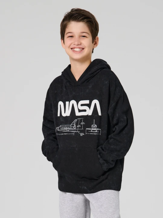 Zdjęcie produktu Sinsay - Bluza hoodie NASA - czarny