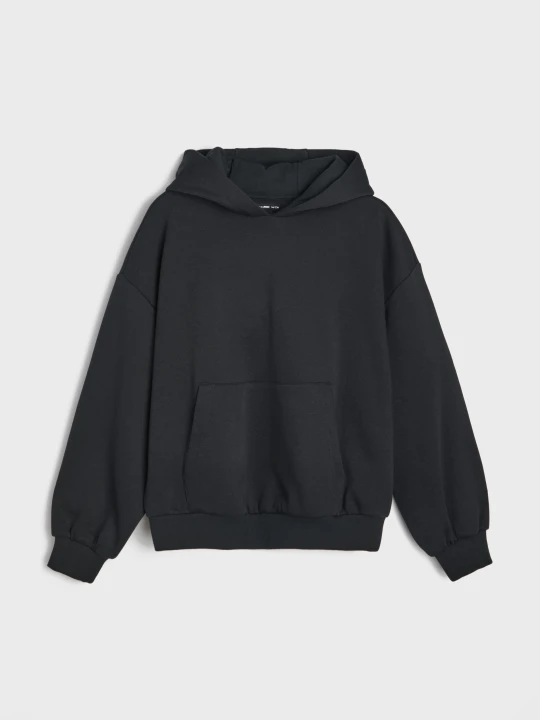 Zdjęcie produktu Sinsay - Bluza hoodie z bawełną - czarny