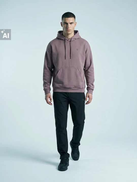 Zdjęcie produktu Sinsay - Bluza hoodie z bawełną SNSY PERFORMANCE - fioletowy