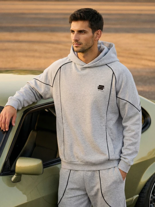 Zdjęcie produktu Sinsay - Bluza hoodie z kontrastową lamówką - szary