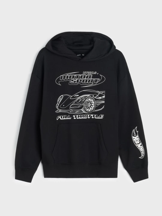 Zdjęcie produktu Sinsay - Bluza hoodie z nadrukiem Hot Wheels - czarny