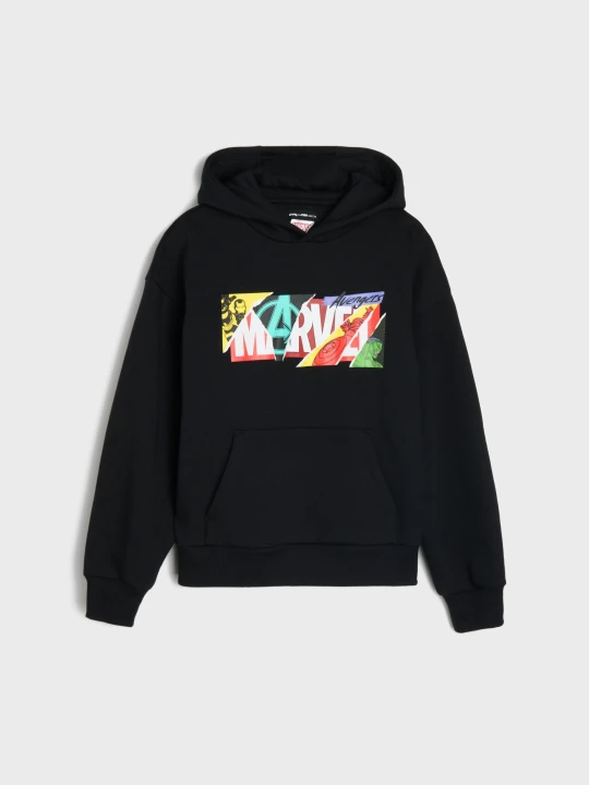 Zdjęcie produktu Sinsay - Bluza hoodie z nadrukiem Marvel - czarny