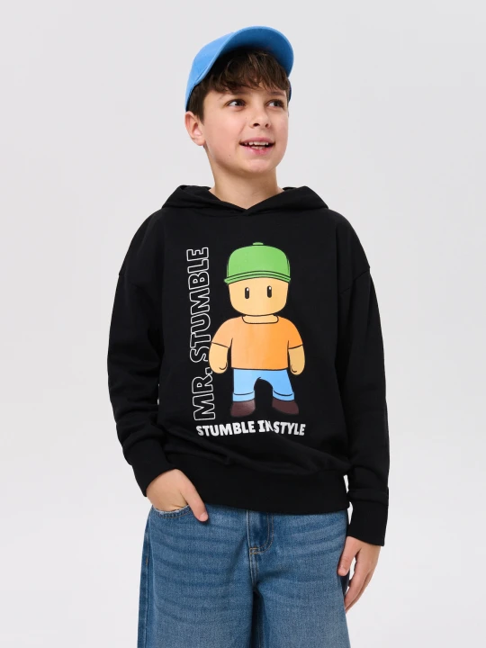 Zdjęcie produktu Sinsay - Bluza hoodie z nadrukiem Stumble Guys - czarny