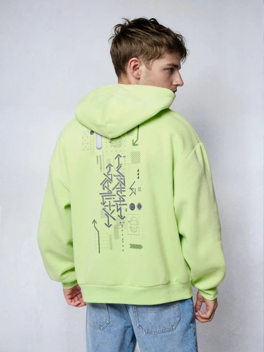 Zdjęcie produktu Sinsay - Bluza hoodie z nadrukiem - zielony