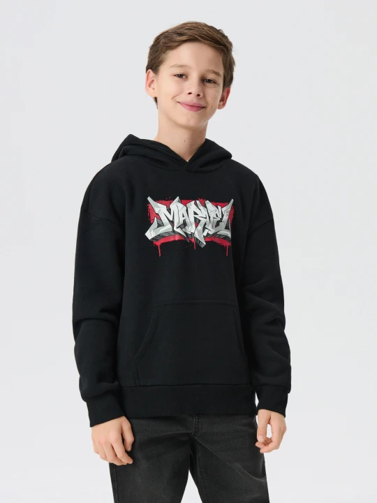 Zdjęcie produktu Sinsay - Bluza hoodie z napisem Marvel - czarny