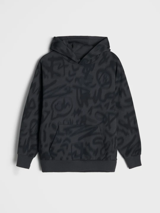 Zdjęcie produktu Sinsay - Bluza hoodie ze wzorem graffiti - szary