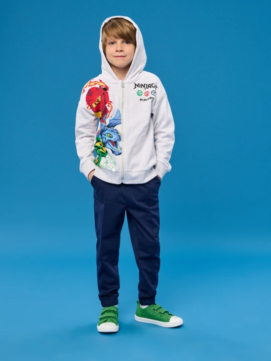 Zdjęcie produktu Sinsay - Rozpinana bluza z kapturem Lego Ninjago - szary