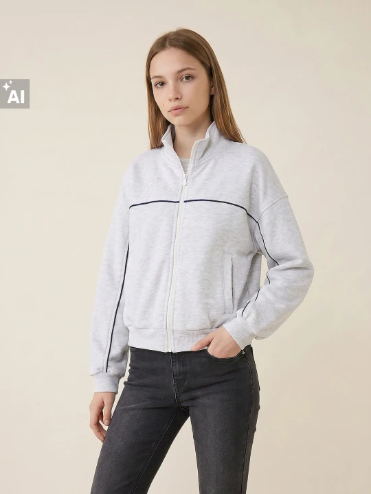 Zdjęcie produktu Sinsay - Bluza oversize z bawełną - szary