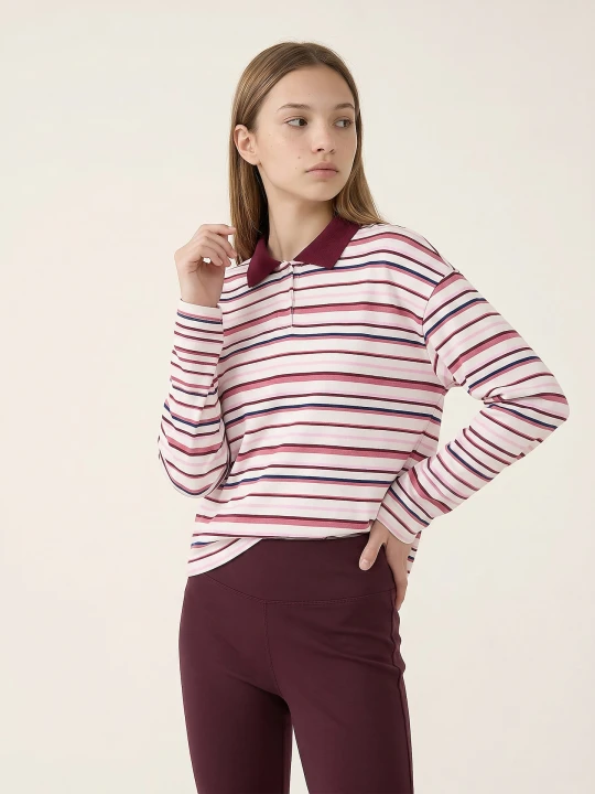 Zdjęcie produktu Sinsay - Bluza polo w paski z bawełną - wielobarwny
