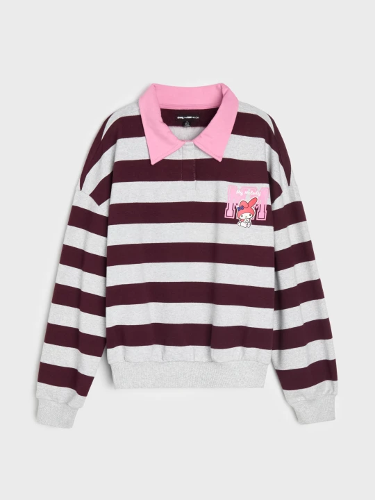 Zdjęcie produktu Sinsay - Bluza polo z bawełną w paski My Melody - wielobarwny