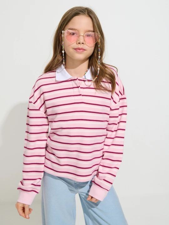 Zdjęcie produktu Sinsay - Bluza polo z domieszką wiskozy - wielobarwny
