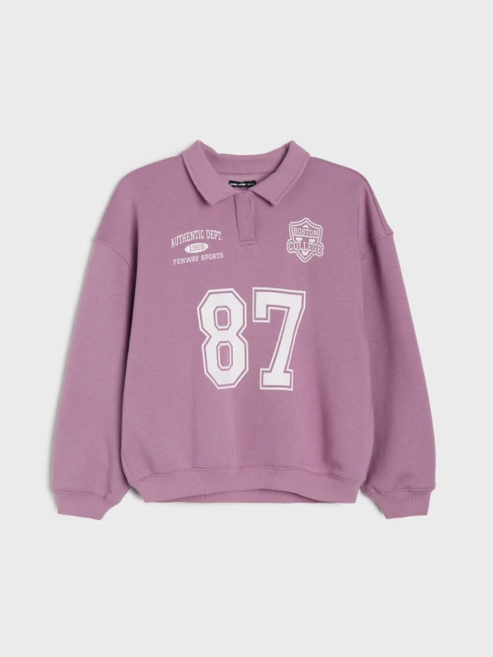 Zdjęcie produktu Sinsay - Bluza polo z nadrukiem - różowy