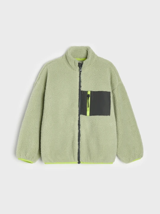Zdjęcie produktu Sinsay - Bluza sherpa loose fit - zielony