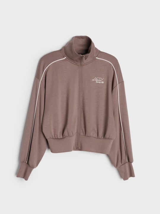 Zdjęcie produktu Sinsay - Bluza sportowa oversize z domieszką wiskozy Active - brązowy