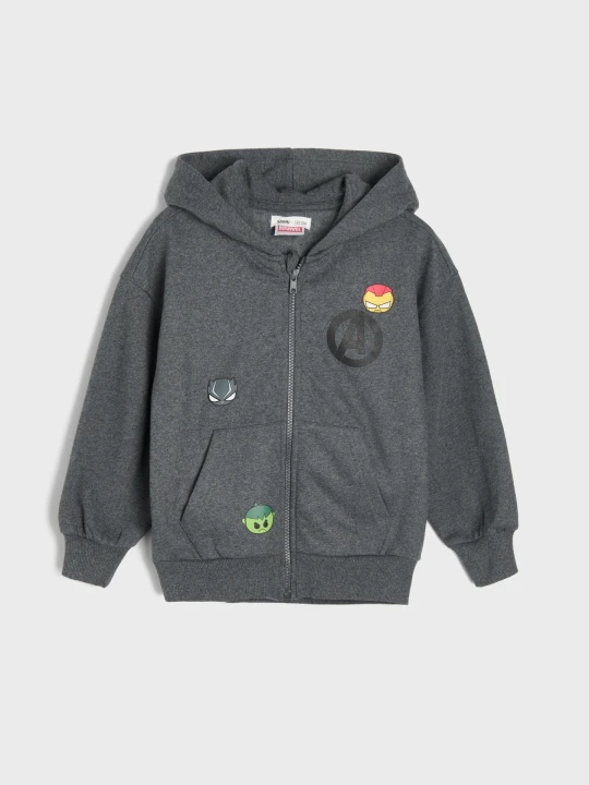 Zdjęcie produktu Sinsay - Bluza z bawełną z kapturem i nadrukiem Avengers - szary