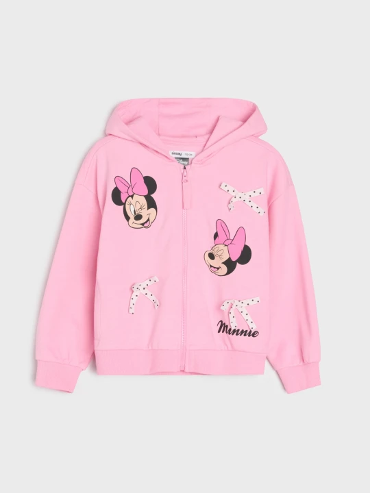Zdjęcie produktu Sinsay - Bluza z bawełną z kapturem i nadrukiem Minnie Mouse - różowy