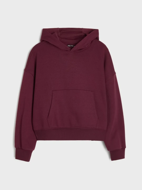 Zdjęcie produktu Sinsay - Bluza z kapturem basic - bordowy