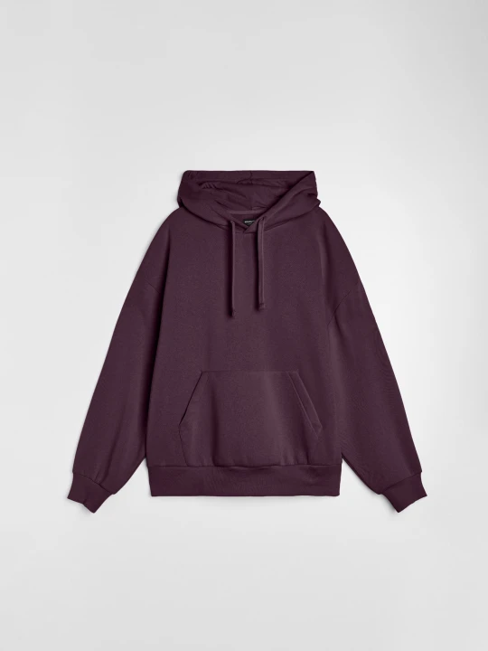 Zdjęcie produktu Sinsay - Bluza z kapturem comfort fit z domieszką bawełny - fioletowy