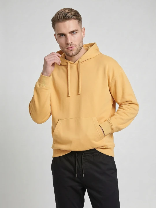 Zdjęcie produktu Sinsay - Bluza z kapturem comfort fit z domieszką bawełny - kremowy