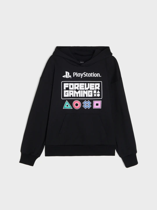 Zdjęcie produktu Sinsay - Bluza z kapturem i nadrukiem PlayStation - czarny