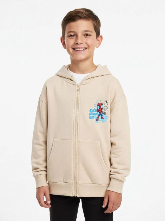 Zdjęcie produktu Sinsay - Bluza z kapturem z nadrukiem na plecach Spidey & His Amazing Friends - beżowy