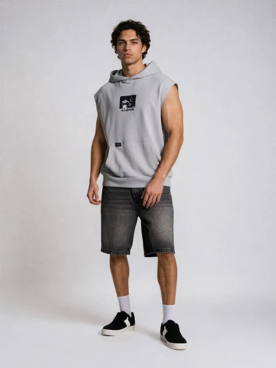 Zdjęcie produktu Sinsay - Bluza z kapturem z nadrukiem Rocky Balboa - szary