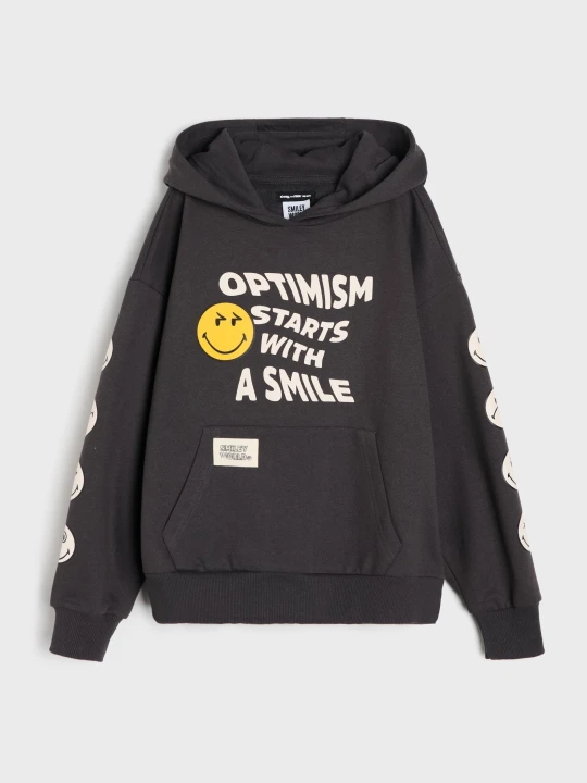 Zdjęcie produktu Sinsay - Bluza z kapturem z nadrukiem SmileyWorld® - szary