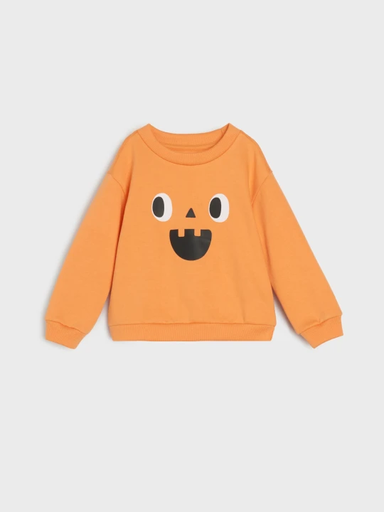 Zdjęcie produktu Sinsay - Bluza z motywem halloween - pomarańczowy
