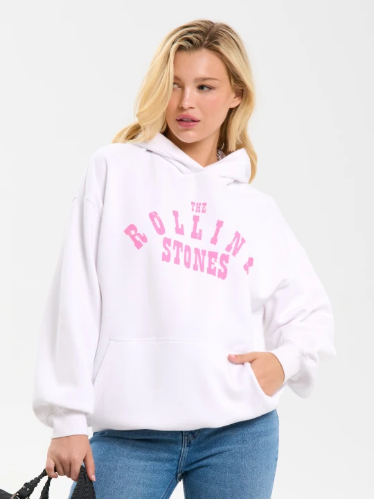 Zdjęcie produktu Sinsay - Bluza z nadrukiem The Rolling Stones - kremowy