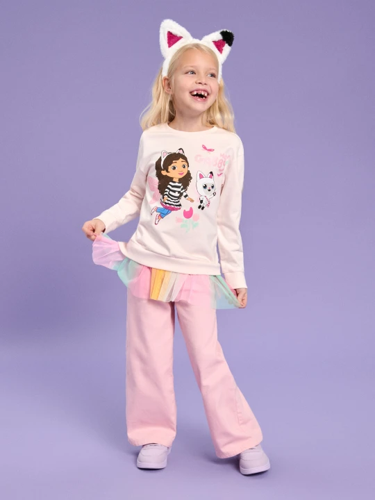Zdjęcie produktu Sinsay - Bluza z tiulową baskinką Gabby's Dollhouse - kremowy