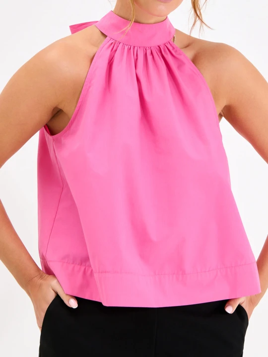 Zdjęcie produktu Sinsay - Bluzka z dekoltem halter - różowy