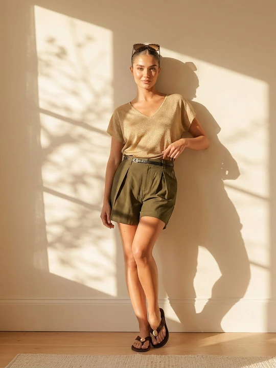 Zdjęcie produktu Sinsay - Bluzka z domieszką wiskozy Plus size - beżowy
