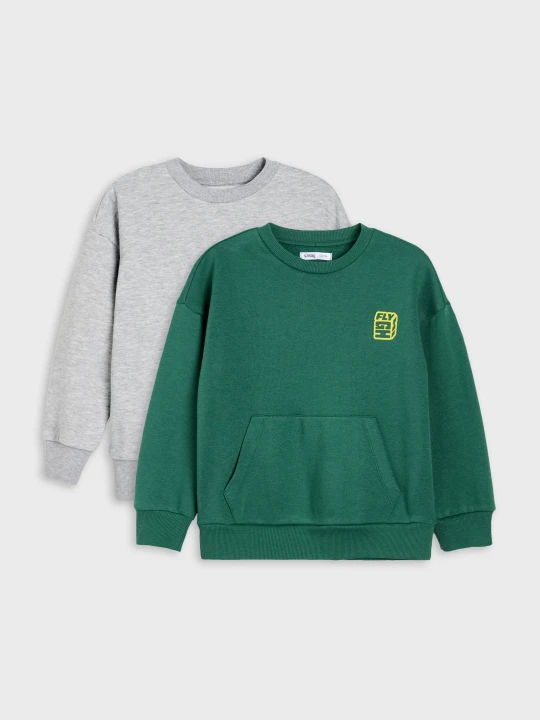Zdjęcie produktu Sinsay - Bluzy crewneck z bawełną 2 pack - pomarańczowy