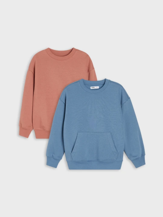 Zdjęcie produktu Sinsay - Bluzy crewneck z bawełną 2 pack - wielobarwny