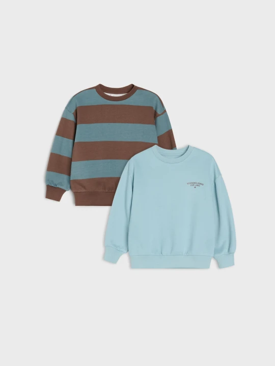 Zdjęcie produktu Sinsay - Bluzy crewneck z bawełną 2 pack - wielobarwny