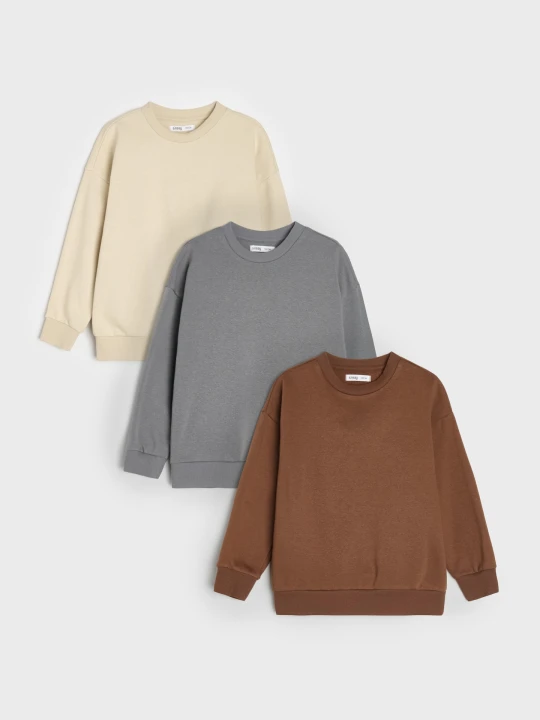 Zdjęcie produktu Sinsay - Bluzy crewneck z bawełną 3 pack - Inny